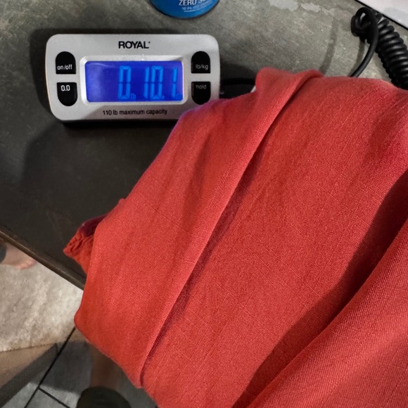 City Chic Burnt Coral Off Shoulder Tie @ Waist Cold Shoulder Eyelet Dress S 16 - Picture 15 of 16